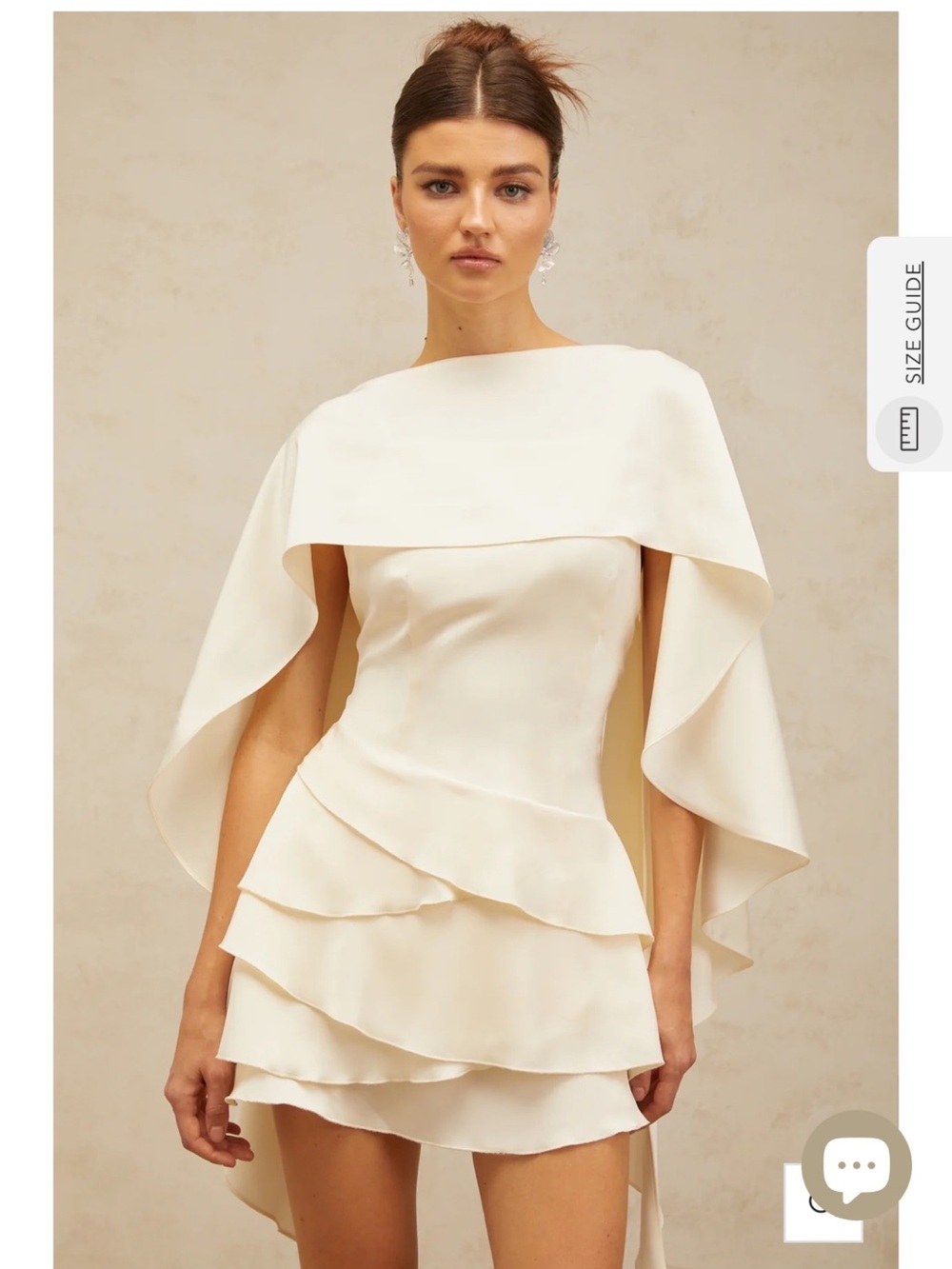 Ivory Tiered Capelet Mini Dress